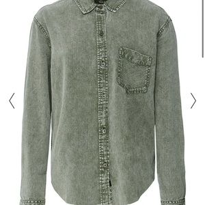 Rails Ingrid Acid Wash Green raw hem